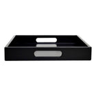 Black large ottoman tray with handles