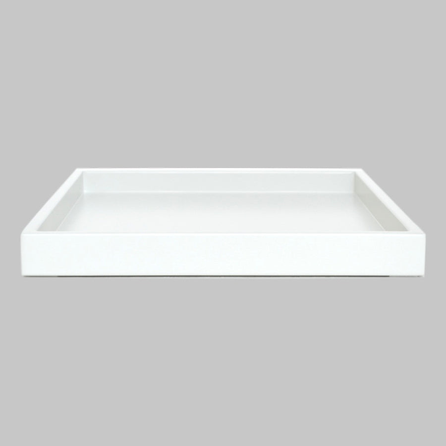 white shallow tray