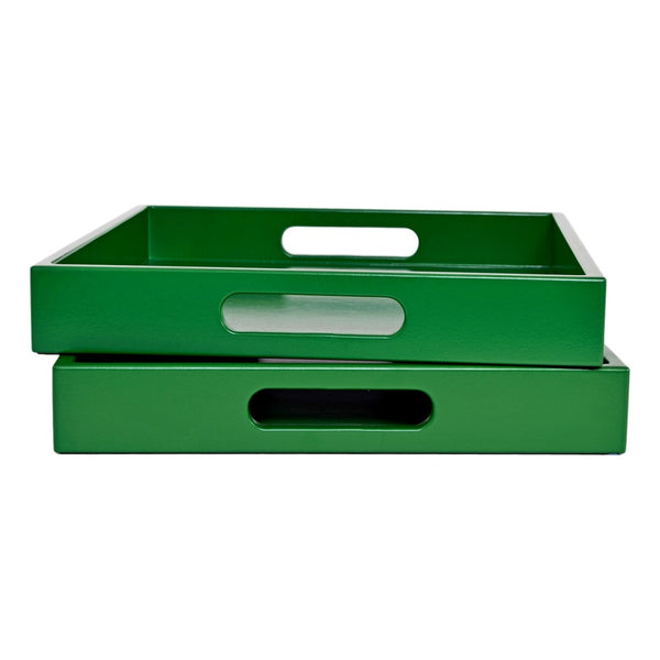 Green Tray with Handles Gleaming Renditions