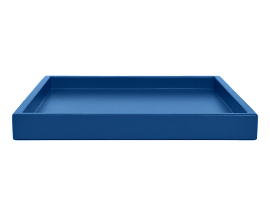 Blue Low Profile Large Ottoman Coffee Table Tray