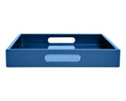 Blue large ottoman coffee table tray with handles