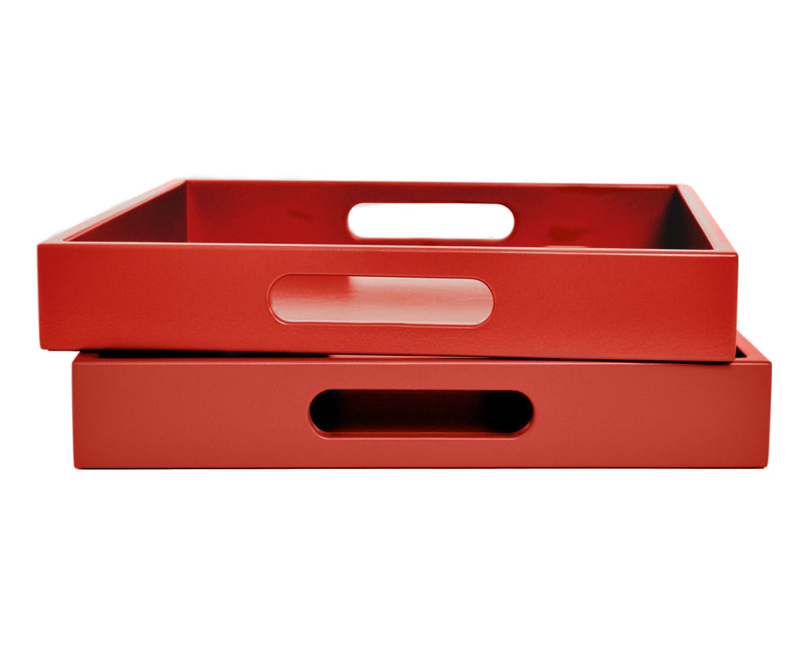 Dark Orange Tray with Handles