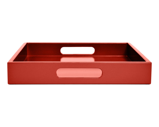 dark orange ottoman coffee table tray with handles