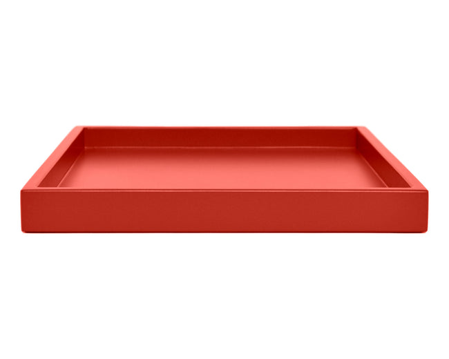 dark orange low profile ottoman coffee table tray