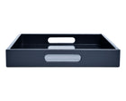 Dark blue large ottoman tray with handles