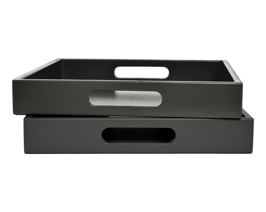 Dark Gray Tray with Handles