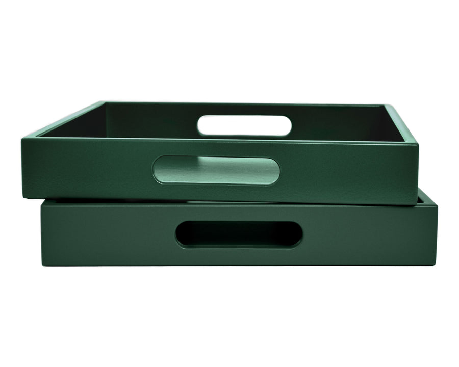 Dark Green Tray with Handles