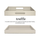 Light Taupe Shallow Wood Tray | Decorative Coffee Table & Ottoman Decor – Truffle