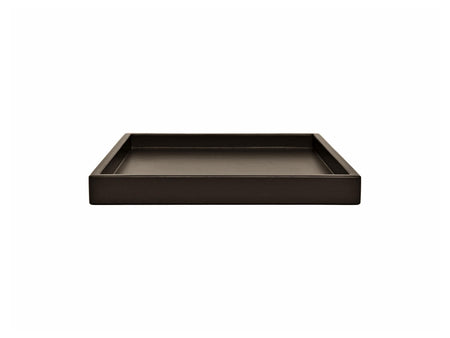 Dark Brown Shallow Wood Tray | Decorative Coffee Table & Ottoman Decor – Clove