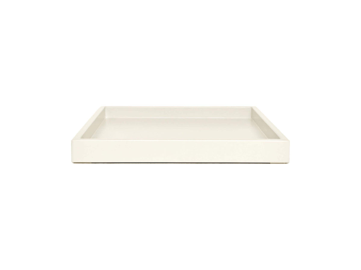 Off White Shallow Wood Tray – Bone