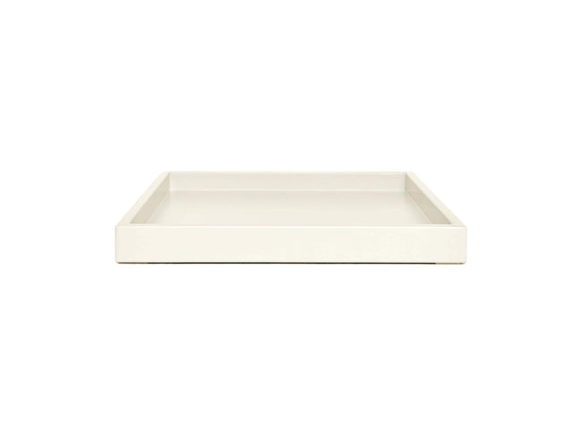 Off White Shallow Wood Tray | Decorative Coffee Table & Ottoman Decor – Bone