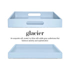 Light Blue Wood Tray with Handles | Coffee Table & Ottoman Decor – Glacier
