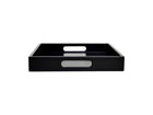 Black Wood Tray with Handles – Black