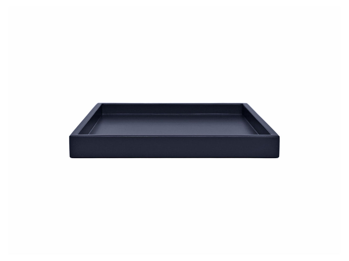 Navy Blue Shallow Wood Tray – Midnight