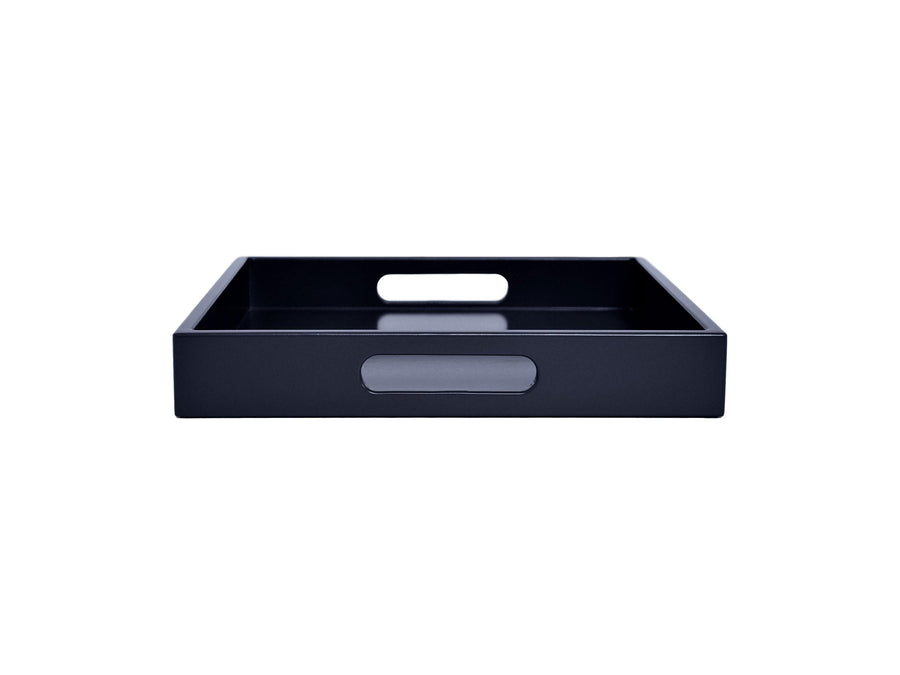 Navy Blue Wood Tray with Handles | Decorative Coffee Table & Ottoman Tray – Midnight