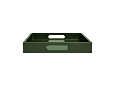 Olive Green Wood Tray with Handles | Coffee Table & Ottoman Decor – Woodland