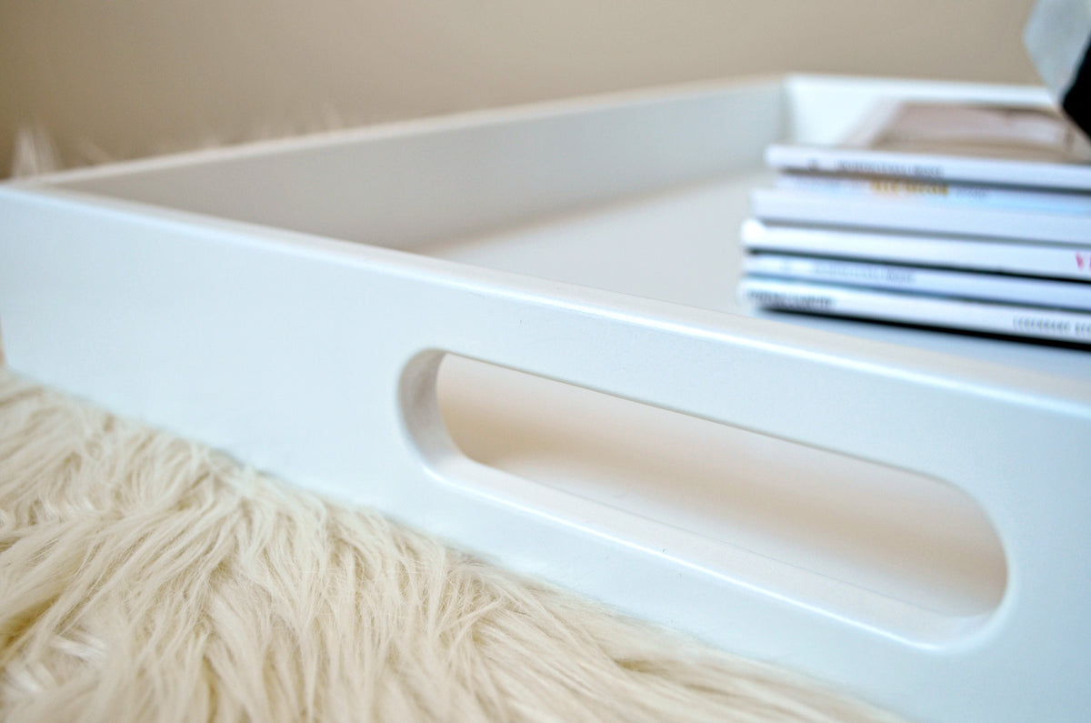 Soft Mustard Wood Tray with Handles – Ochre
