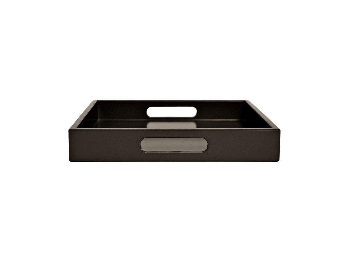 Dark Brown Wood Tray with Handles – Clove