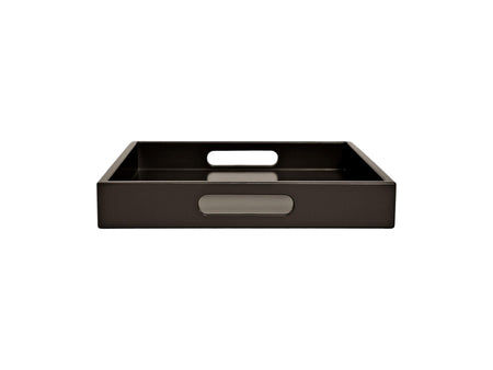 Dark Brown Wood Tray with Handles | Decorative Coffee Table & Ottoman Tray – Clove