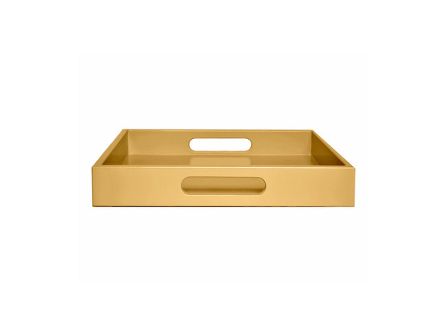 Soft Mustard Wood Tray with Handles | Coffee Table & Ottoman Decor – Ochre