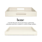 Off White Shallow Wood Tray | Decorative Coffee Table & Ottoman Decor – Bone