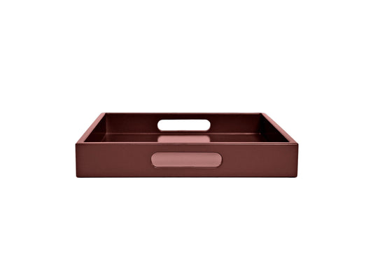 Burgundy Wood Tray with Handles – Oxblood