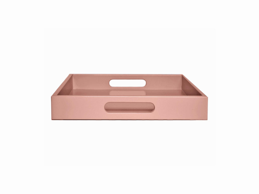 Dusty Pink Wood Tray with Handles | Coffee Table & Ottoman Decor – Rose