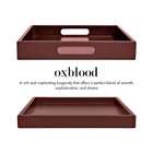 Burgundy Wood Tray with Handles | Coffee Table & Ottoman Decor – Oxblood