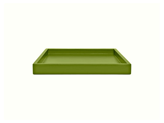 Vibrant Green Shallow Wood Tray – Moss