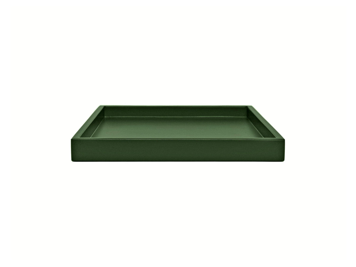 Olive Green Shallow Wood Tray – Woodland