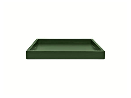 Olive Green Shallow Wood Tray | Decorative Coffee Table & Ottoman Decor – Woodland