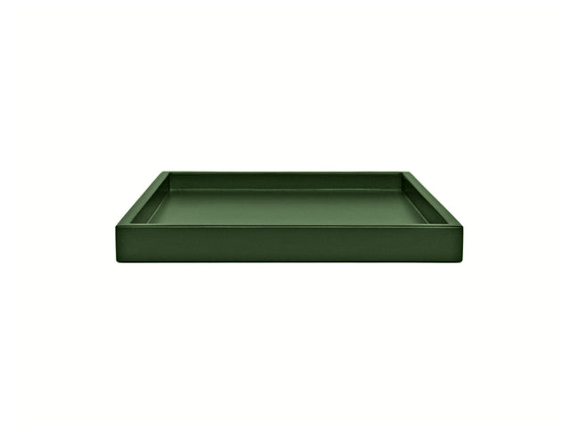 Olive Green Shallow Wood Tray | Decorative Coffee Table & Ottoman Decor – Woodland