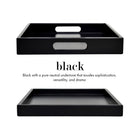 Black Wood Tray with Handles – Black