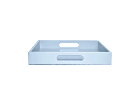 Light Blue Wood Tray with Handles | Coffee Table & Ottoman Decor – Glacier