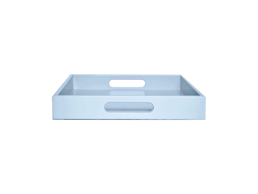 Light Blue Wood Tray with Handles | Coffee Table & Ottoman Decor – Glacier