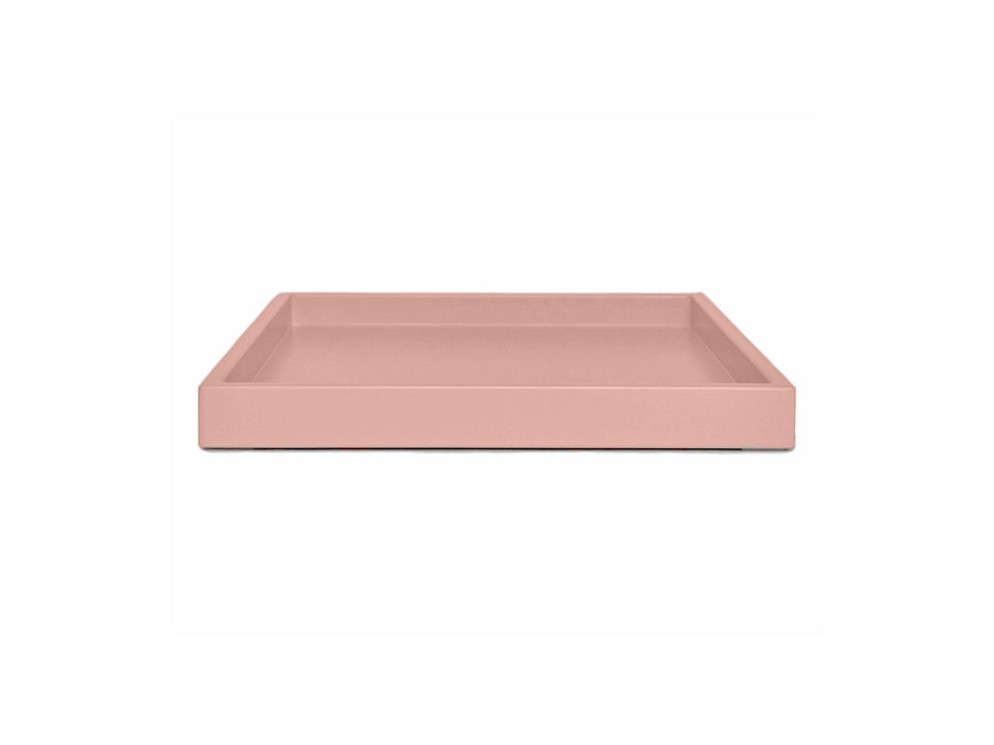 Dusty Pink Shallow Wood Tray | Decorative Coffee Table & Ottoman Decor – Rose