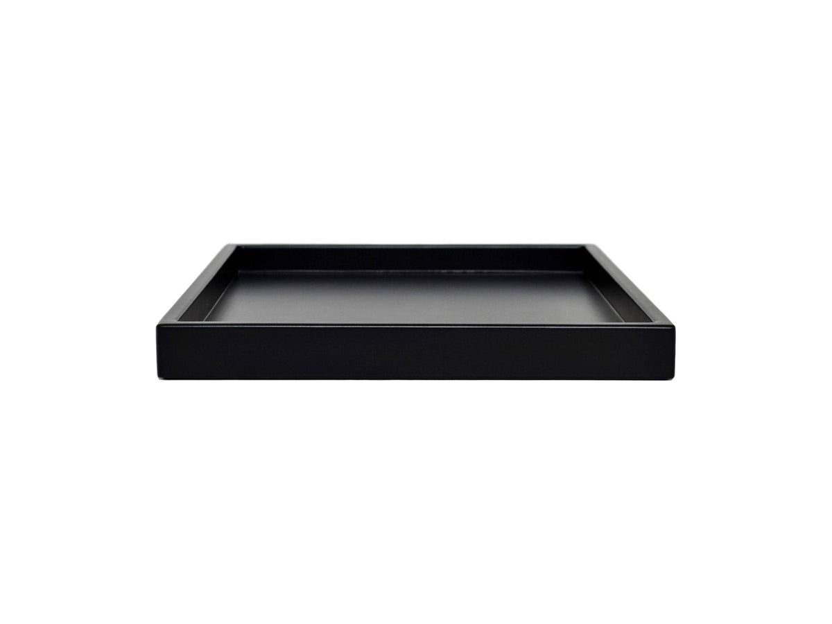Black Shallow Wood Tray – Black