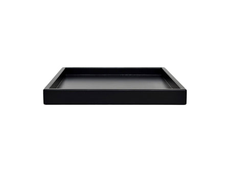 Black Shallow Wood Tray | Decorative Coffee Table & Ottoman Decor – Black