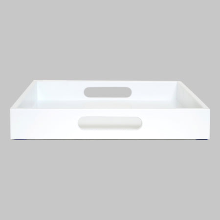 white tray with handles