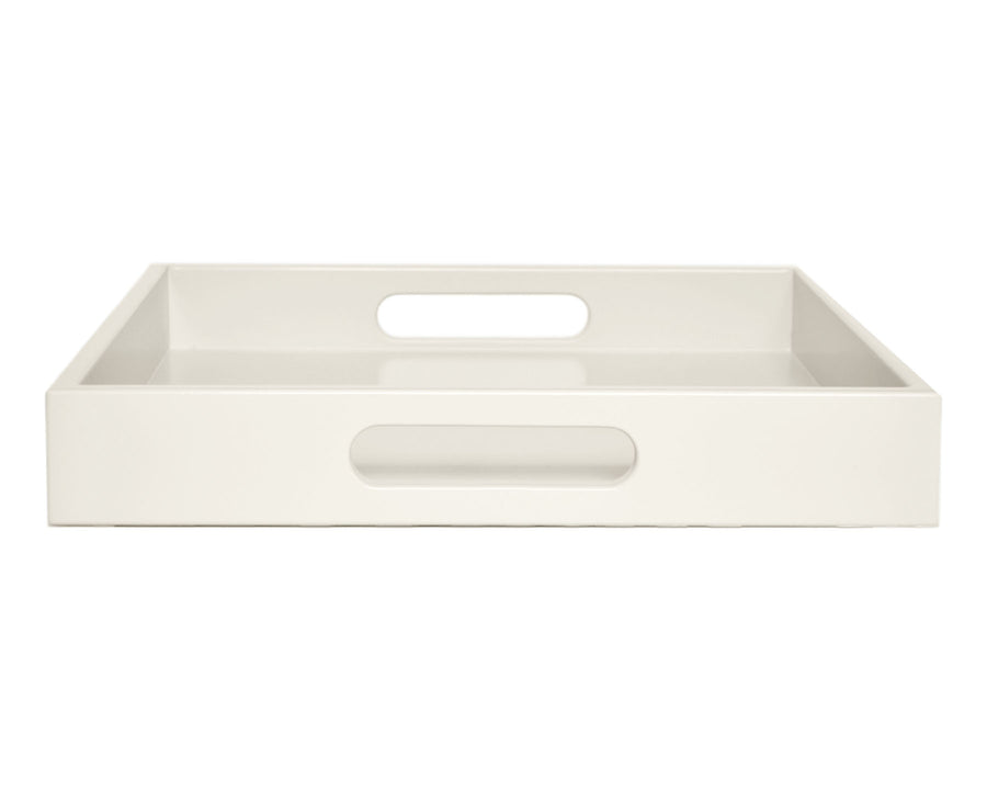 Bone Off White Large Ottoman Coffee Table Tray with Handles