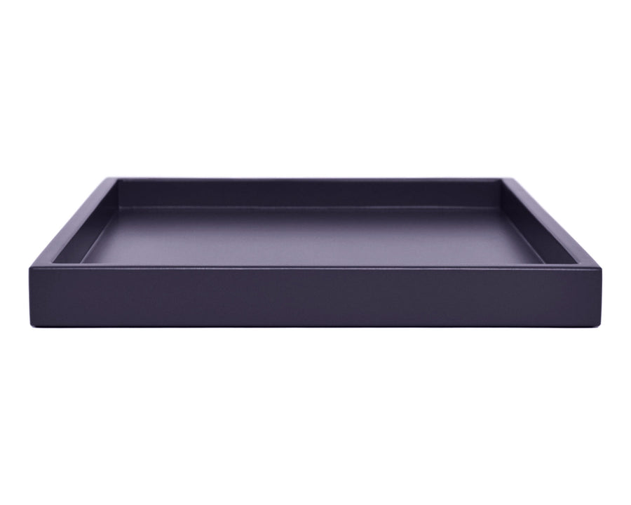 dark purple low profile ottoman coffee table tray