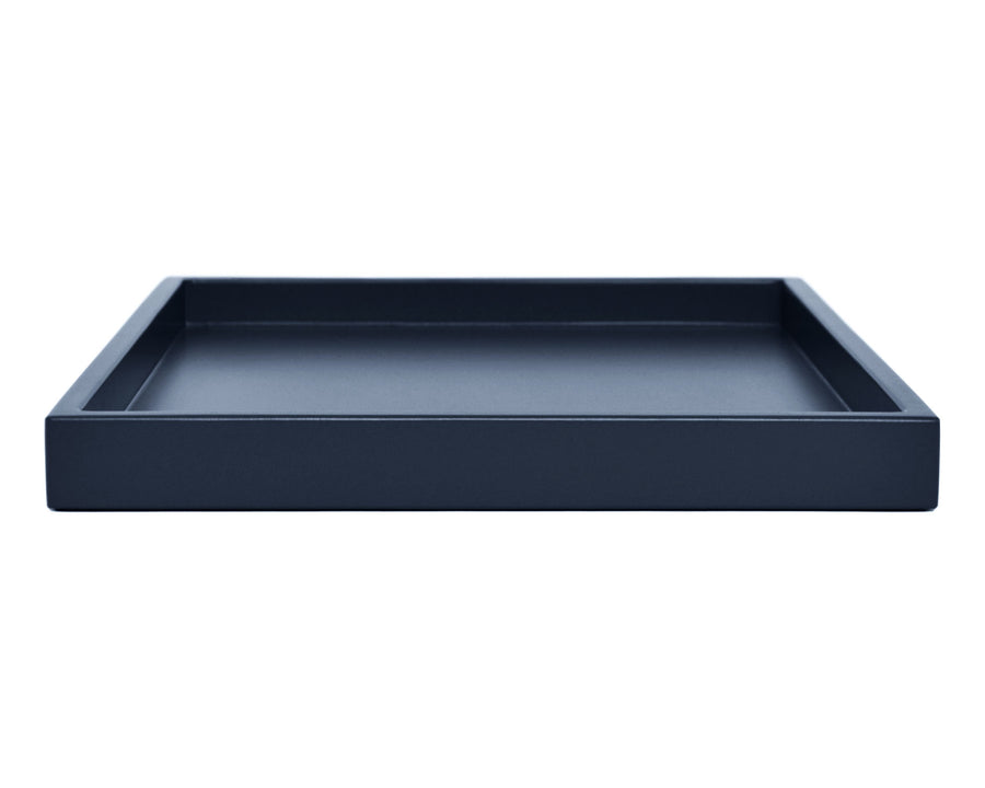 Dark blue low profile large ottoman tray