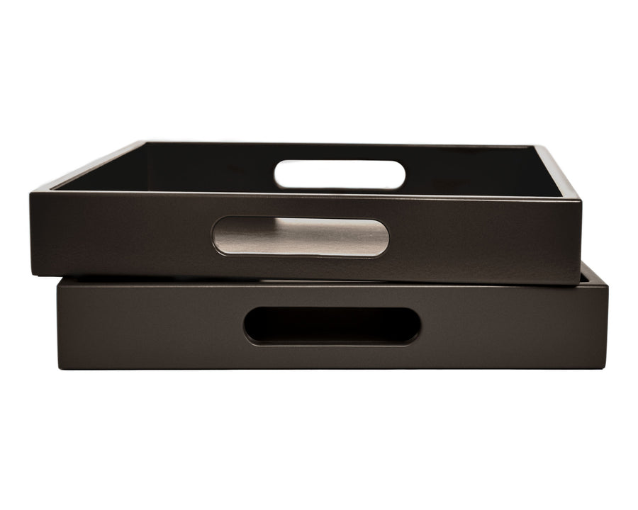 Dark Brown Tray with Handles