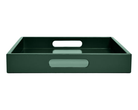 Dark green large ottoman coffee table tray with handles