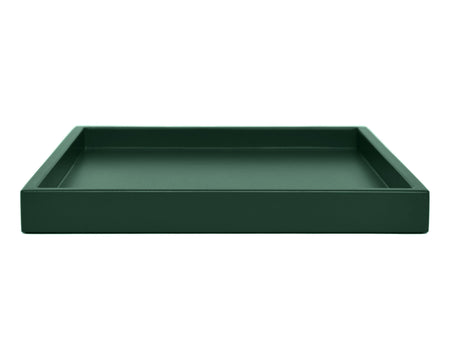 Dark green low profile large ottoman coffee table tray