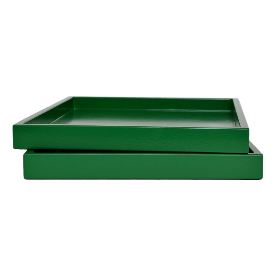 emerald green low profile lacquer tray