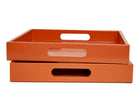 Orange Lacquer Tray with Handles