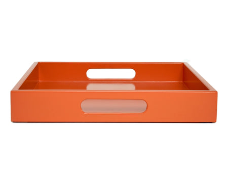 orange ottoman coffee table tray with handles