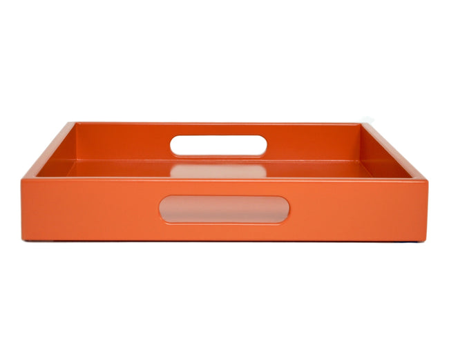 orange ottoman coffee table tray with handles